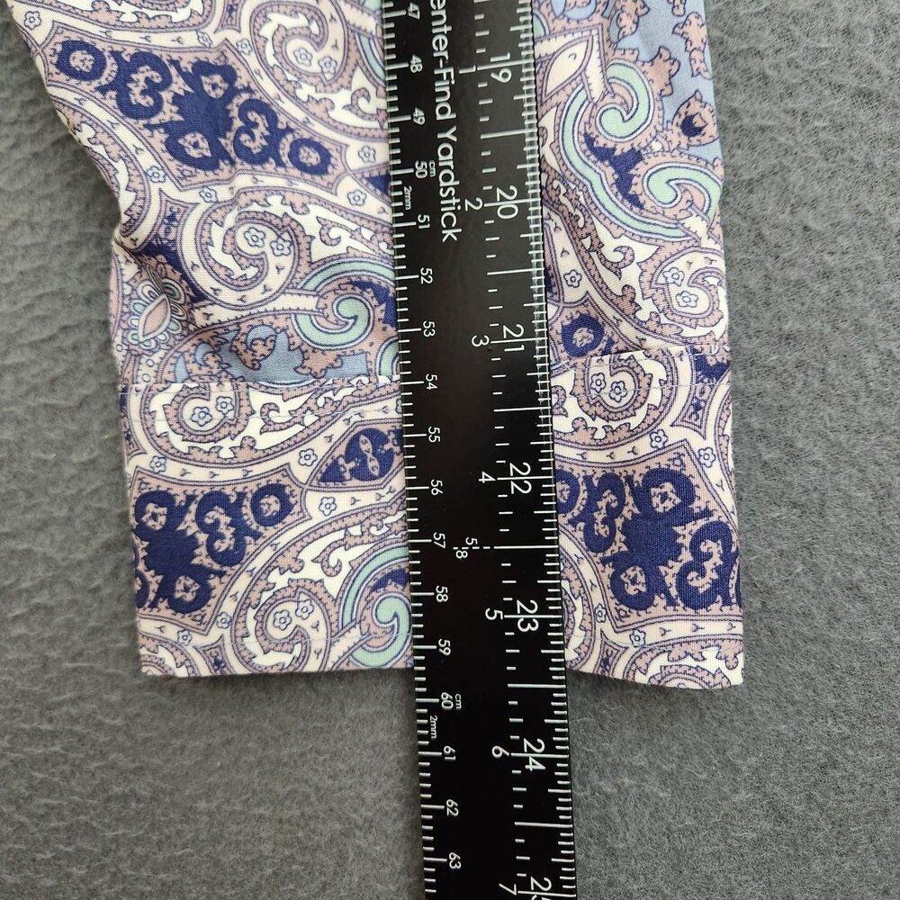 Chico’s Wome 2 US L Purple Paisley Button Up No Iron Blouse Shirt - Picture 10 of 11